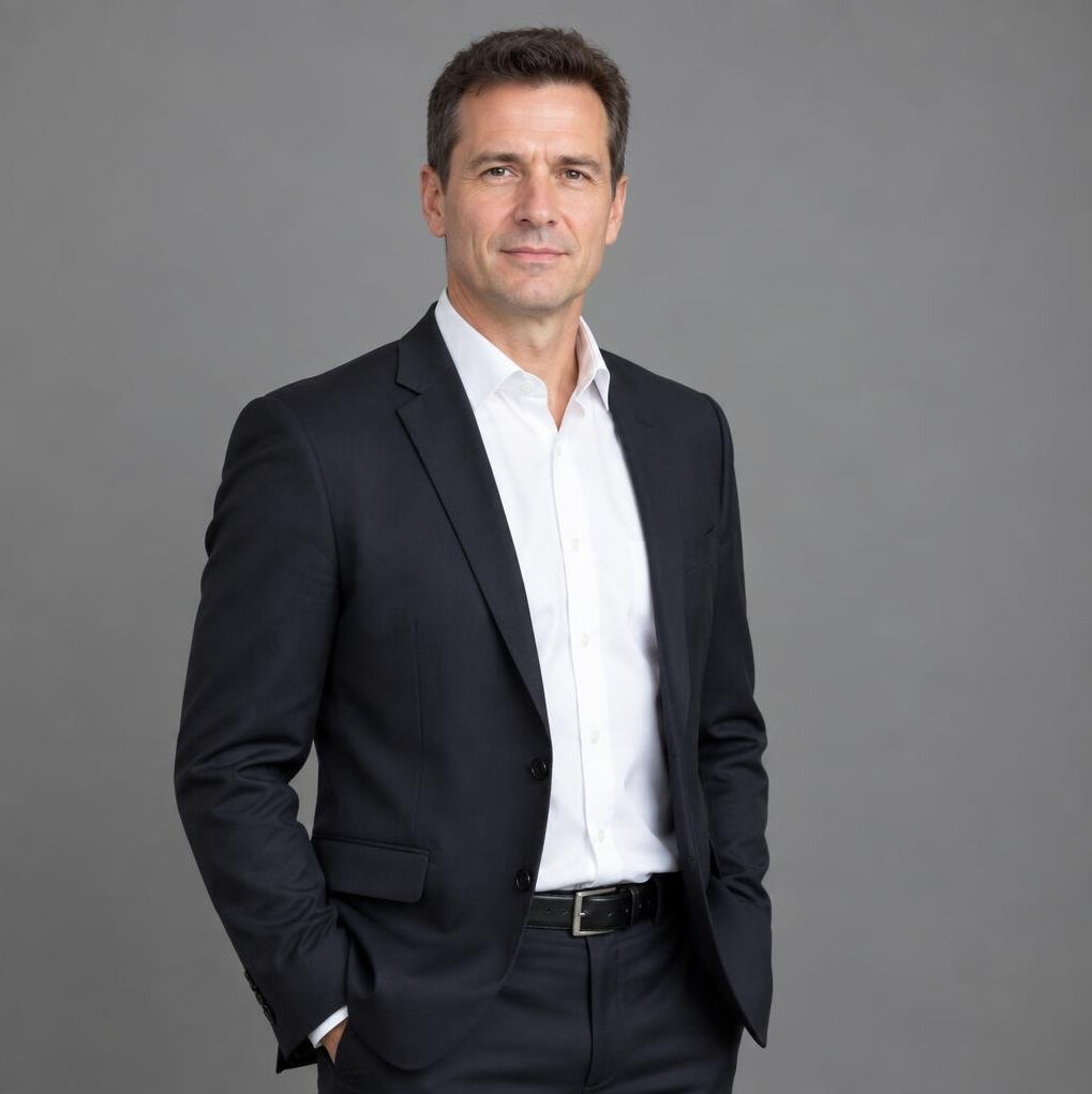 Portrait of a businessman in a suit with a confident look