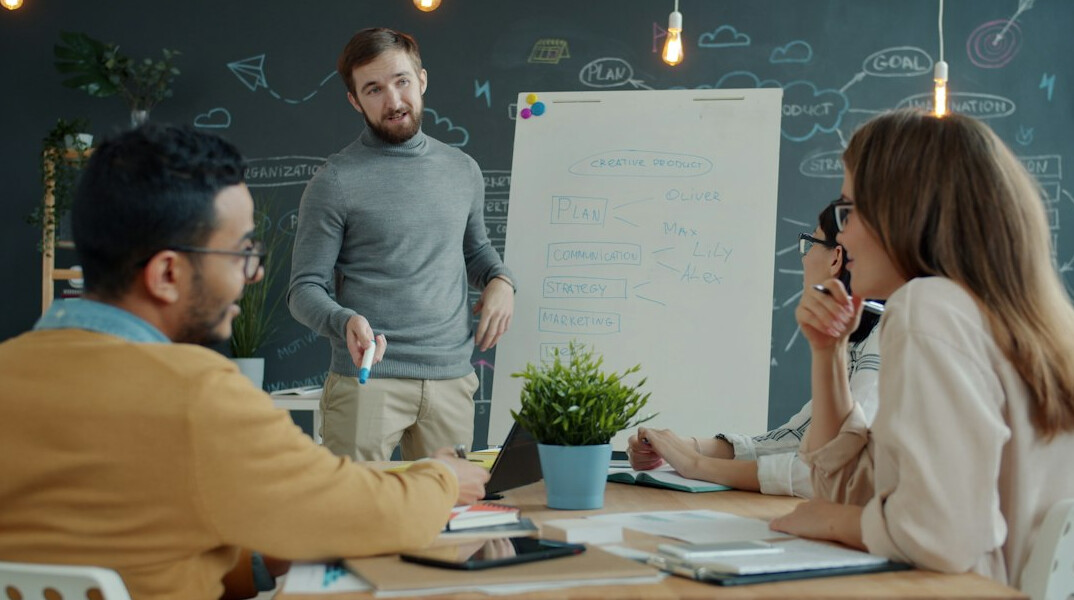 business manager presenting vision
